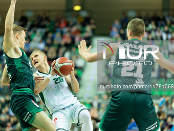 FILIP MATCZAK participates in a match of the Orlen Basket Liga between Zastal Zielona Gora and WKS Slask Wroclaw in Wroclaw, Poland, on Nove...