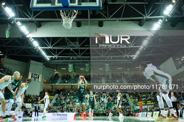 ADJIN PENAVA participates in a match of the Orlen Basket Liga between Zastal Zielona Gora and WKS Slask Wroclaw in Wroclaw, Poland, on Novem...