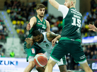 Sindarius Thornwell participates in a match of the Orlen Basket Liga between Zastal Zielona Gora and WKS Slask Wroclaw in Wroclaw, Poland, o...