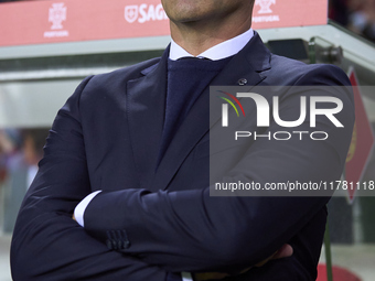 Roberto Martinez, Head Coach of Portugal, looks on before the UEFA Nations League 2024/25 League A Group A1 match between Portugal and Polan...