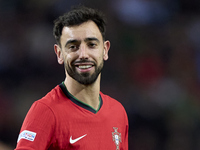 Bruno Fernandes of Portugal reacts during the UEFA Nations League 2024/25 League A Group A1 match between Portugal and Poland at Estadio Do...