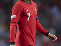 Cristiano Ronaldo of Portugal looks on during the UEFA Nations League 2024/25 League A Group A1 match between Portugal and Poland at Estadio...