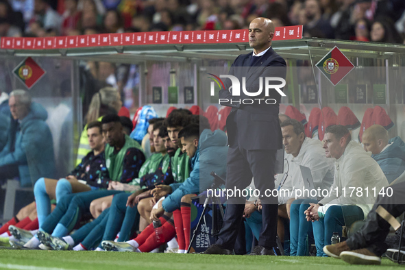 Roberto Martinez, Head Coach of Portugal, reacts during the UEFA Nations League 2024/25 League A Group A1 match between Portugal and Poland...