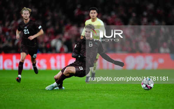 Rasmus Hoejlund of Denmark  looks on during the Nations League Round 5 match between Denmark against Spain at Parken, Copenhagen, Denmark on...