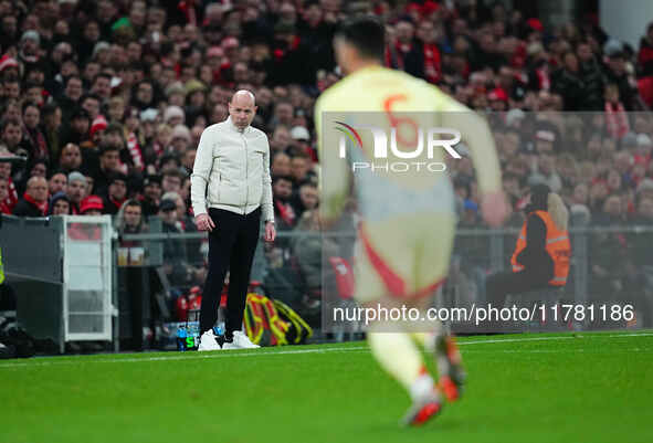 Brian Riemer of Denmark  looks on during the Nations League Round 5 match between Denmark against Spain at Parken, Copenhagen, Denmark on No...