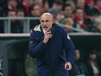 Luis de la Fuente of Spain  gestures during the Nations League Round 5 match between Denmark against Spain at Parken, Copenhagen, Denmark on...