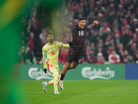 Alexander Bah of Denmark  looks on during the Nations League Round 5 match between Denmark against Spain at Parken, Copenhagen, Denmark on N...