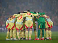  Spanish team  during the Nations League Round 5 match between Denmark against Spain at Parken, Copenhagen, Denmark on November 15, 2024. (