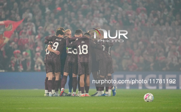  Danish team  during the Nations League Round 5 match between Denmark against Spain at Parken, Copenhagen, Denmark on November 15, 2024. 