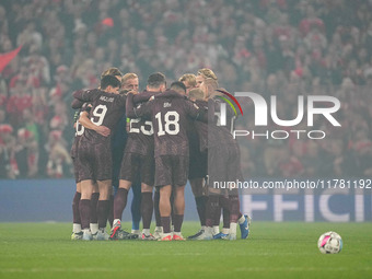  Danish team  during the Nations League Round 5 match between Denmark against Spain at Parken, Copenhagen, Denmark on November 15, 2024. (