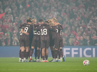  Danish team  during the Nations League Round 5 match between Denmark against Spain at Parken, Copenhagen, Denmark on November 15, 2024. (