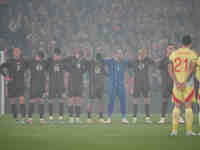  Danish team  during the Nations League Round 5 match between Denmark against Spain at Parken, Copenhagen, Denmark on November 15, 2024. (