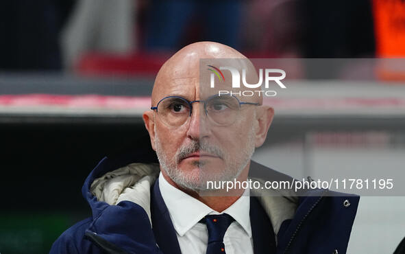 Luis de la Fuente of Spain  looks on during the Nations League Round 5 match between Denmark against Spain at Parken, Copenhagen, Denmark on...