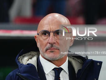 Luis de la Fuente of Spain  looks on during the Nations League Round 5 match between Denmark against Spain at Parken, Copenhagen, Denmark on...