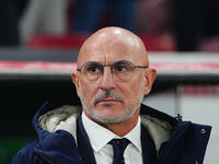 Luis de la Fuente of Spain  looks on during the Nations League Round 5 match between Denmark against Spain at Parken, Copenhagen, Denmark on...