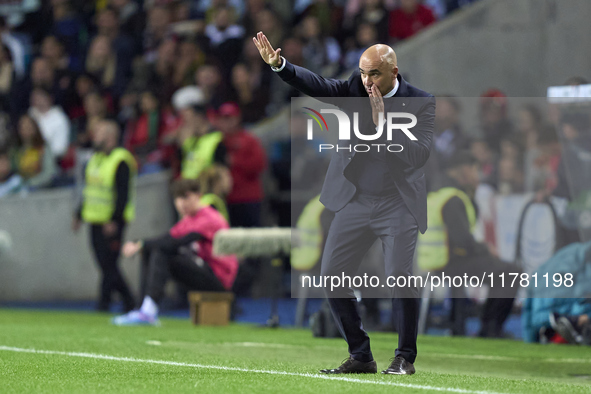 Roberto Martinez, Head Coach of Portugal, reacts during the UEFA Nations League 2024/25 League A Group A1 match between Portugal and Poland...