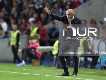 Roberto Martinez, Head Coach of Portugal, reacts during the UEFA Nations League 2024/25 League A Group A1 match between Portugal and Poland...