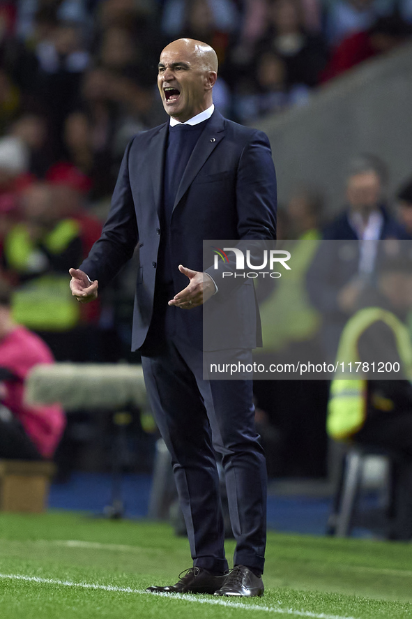 Roberto Martinez, Head Coach of Portugal, reacts during the UEFA Nations League 2024/25 League A Group A1 match between Portugal and Poland...