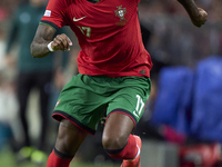 Rafael Leao of Portugal is in action during the UEFA Nations League 2024/25 League A Group A1 match between Portugal and Poland at Estadio D...