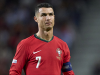 Cristiano Ronaldo of Portugal looks on during the UEFA Nations League 2024/25 League A Group A1 match between Portugal and Poland at Estadio...