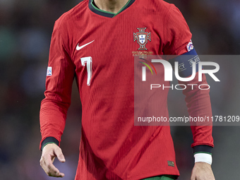 Cristiano Ronaldo of Portugal looks on during the UEFA Nations League 2024/25 League A Group A1 match between Portugal and Poland at Estadio...