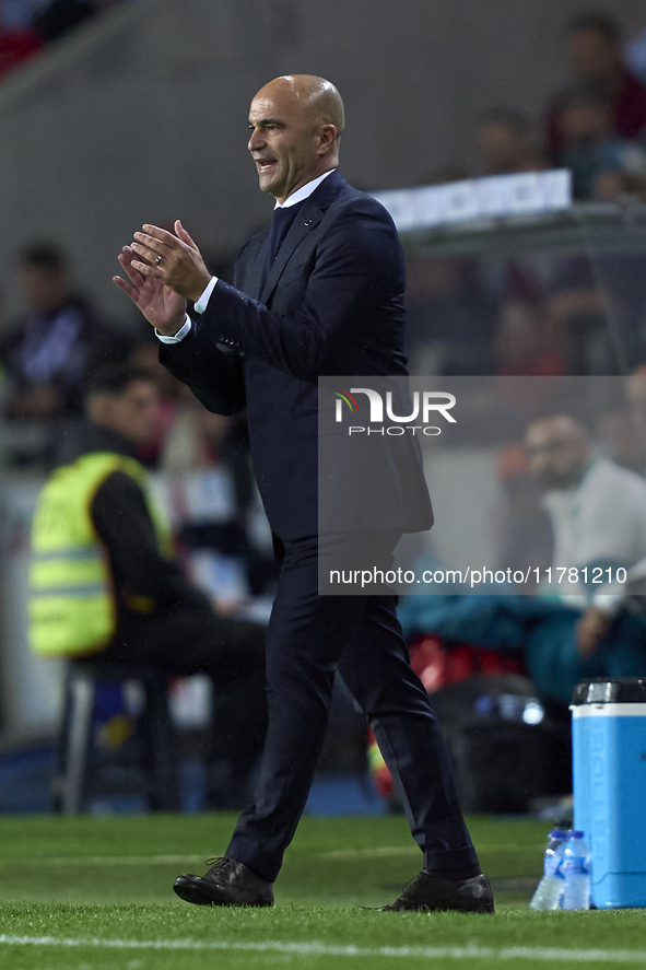 Roberto Martinez, Head Coach of Portugal, reacts during the UEFA Nations League 2024/25 League A Group A1 match between Portugal and Poland...