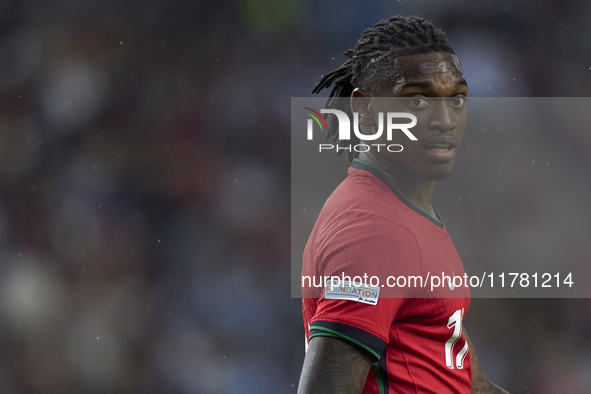 Rafael Leao of Portugal looks on during the UEFA Nations League 2024/25 League A Group A1 match between Portugal and Poland at Estadio Do Dr...