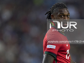 Rafael Leao of Portugal looks on during the UEFA Nations League 2024/25 League A Group A1 match between Portugal and Poland at Estadio Do Dr...