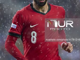 Bruno Fernandes of Portugal looks on during the UEFA Nations League 2024/25 League A Group A1 match between Portugal and Poland at Estadio D...