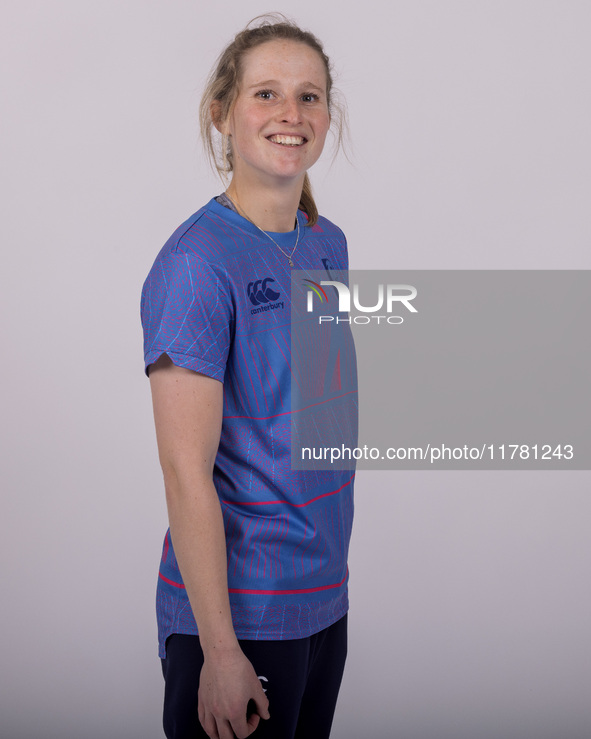 Emily Windsor of Durham Cricket Women participates in the Durham Cricket Women Media Launch at the Seat Unique Riverside in Chester le Stree...