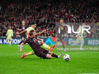 Ayoze Perez of Spain  scores the teams second goal during the Nations League Round 5 match between Denmark against Spain at Parken, Copenhag...