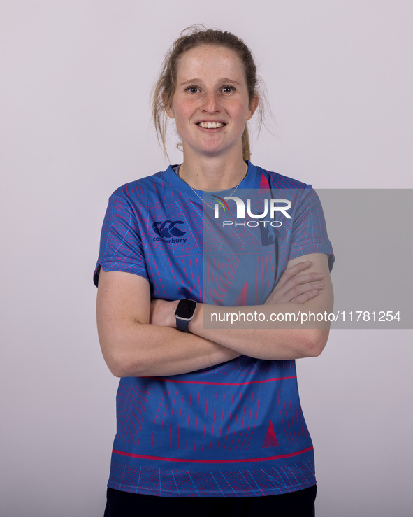 Emily Windsor of Durham Cricket Women participates in the Durham Cricket Women Media Launch at the Seat Unique Riverside in Chester le Stree...