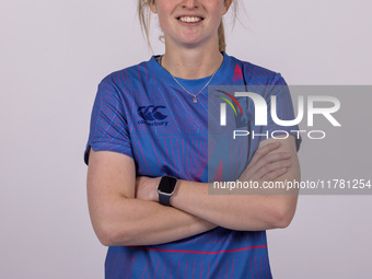 Emily Windsor of Durham Cricket Women participates in the Durham Cricket Women Media Launch at the Seat Unique Riverside in Chester le Stree...