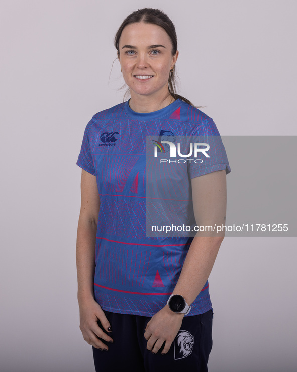 Mady Villiers of Durham Cricket Women participates in the Durham Cricket Women Media Launch at the Seat Unique Riverside in Chester le Stree...