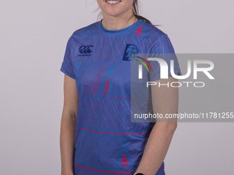 Mady Villiers of Durham Cricket Women participates in the Durham Cricket Women Media Launch at the Seat Unique Riverside in Chester le Stree...