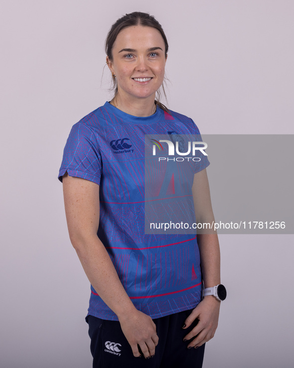 Mady Villiers of Durham Cricket Women participates in the Durham Cricket Women Media Launch at the Seat Unique Riverside in Chester le Stree...