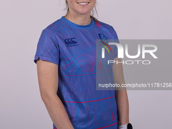 Mady Villiers of Durham Cricket Women participates in the Durham Cricket Women Media Launch at the Seat Unique Riverside in Chester le Stree...