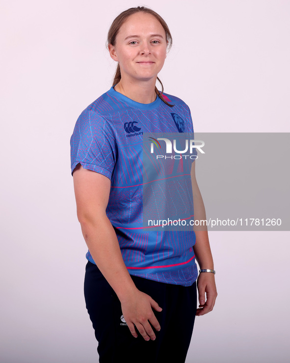 Abi Glen of Durham Cricket Women participates in the Durham Cricket Women Media Launch at the Seat Unique Riverside in Chester le Street, on...