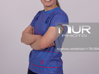 Emma Marlow of Durham Cricket Women participates in the Durham Cricket Women Media Launch at the Seat Unique Riverside in Chester le Street,...