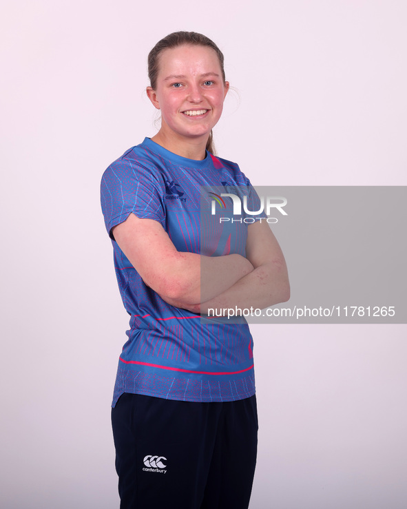 Emma Marlow of Durham Cricket Women participates in the Durham Cricket Women Media Launch at the Seat Unique Riverside in Chester le Street,...