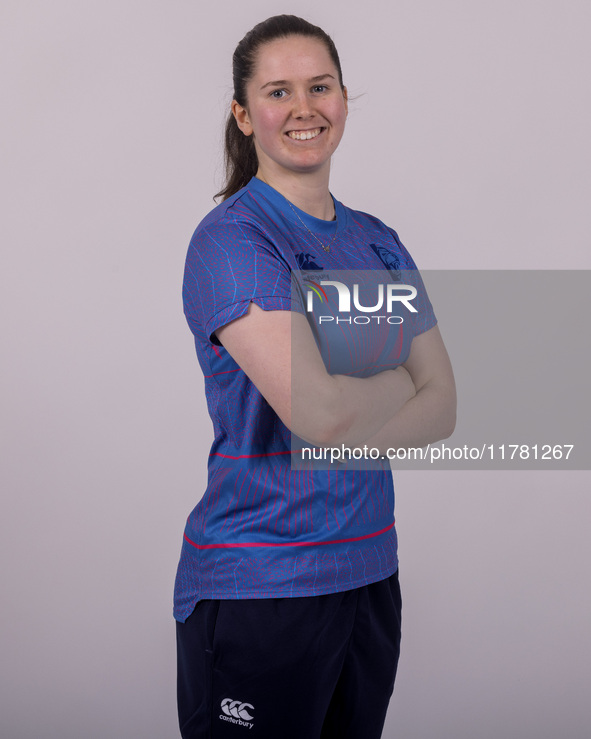 Katherine Fraser of Durham Cricket Women participates in the Durham Cricket Women Media Launch at the Seat Unique Riverside in Chester le St...