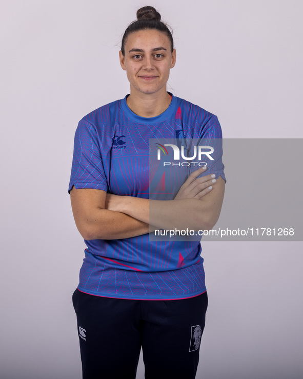 Leah Dobson of Durham Cricket Women participates in the Durham Cricket Women Media Launch at the Seat Unique Riverside in Chester le Street,...