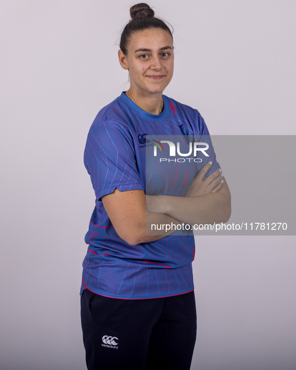 Leah Dobson of Durham Cricket Women participates in the Durham Cricket Women Media Launch at the Seat Unique Riverside in Chester le Street,...