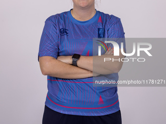 Katie Levick of Durham Cricket Women participates in the Durham Cricket Women Media Launch at the Seat Unique Riverside in Chester le Street...