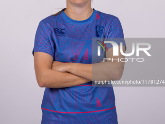 Phoebe Turner of Durham Cricket Women participates in the Durham Cricket Women Media Launch at the Seat Unique Riverside in Chester le Stree...