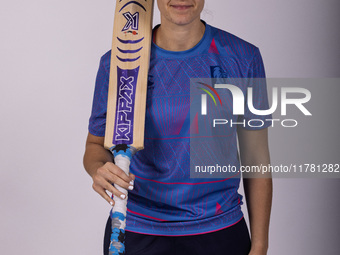 Leah Dobson of Durham Cricket Women participates in the Durham Cricket Women Media Launch at the Seat Unique Riverside in Chester le Street,...