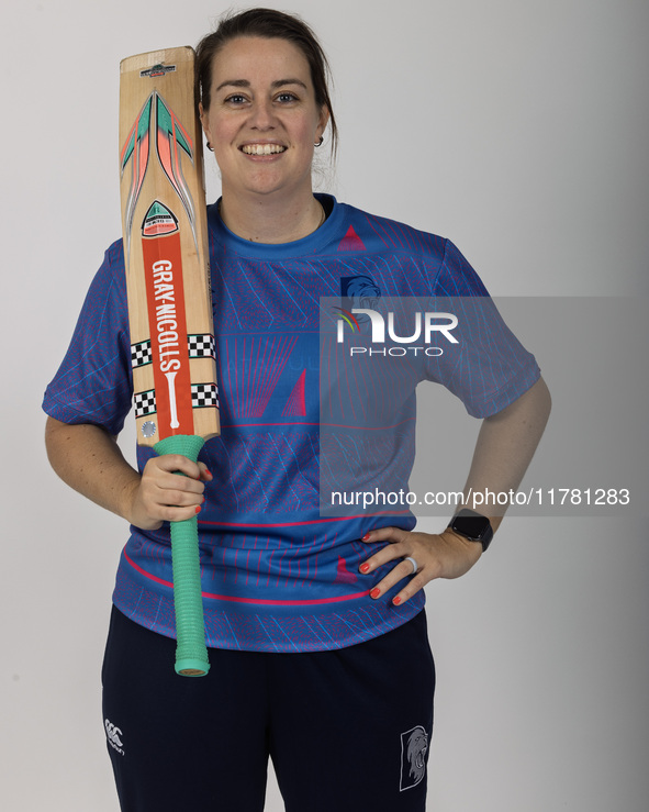 Katie Levick of Durham Cricket Women participates in the Durham Cricket Women Media Launch at the Seat Unique Riverside in Chester le Street...