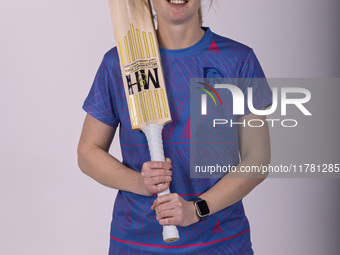 Emily Windsor of Durham Cricket Women participates in the Durham Cricket Women Media Launch at the Seat Unique Riverside in Chester le Stree...