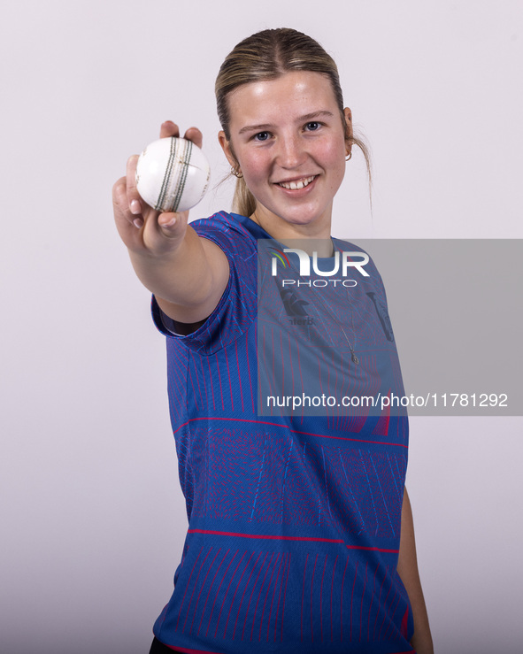 Trudy Johnson of Durham Cricket Women Media Launches at the Seat Unique Riverside in Chester le Street, United Kingdom, on November 13, 2024...