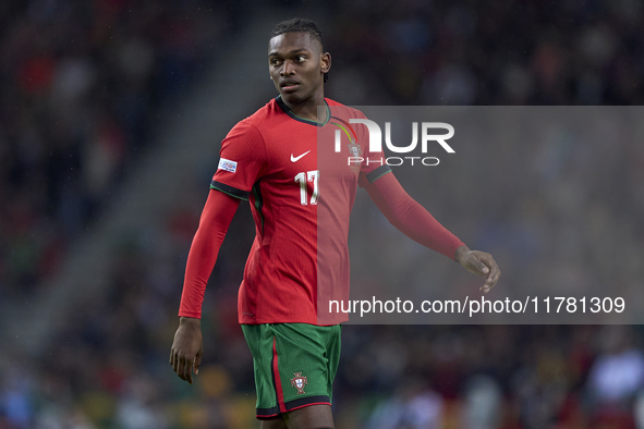 Rafael Leao of Portugal looks on during the UEFA Nations League 2024/25 League A Group A1 match between Portugal and Poland at Estadio Do Dr...